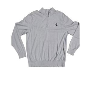 Dunning quarter zip golf sweater cotton silk cashmere mens xl baby blue